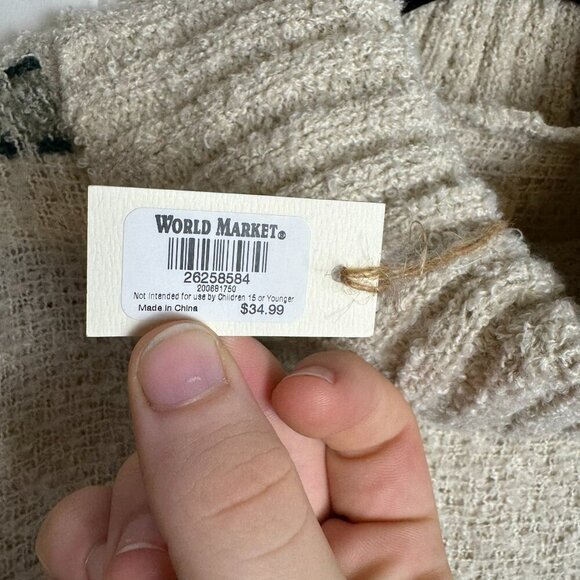 World Market NWT Ivory Turtleneck Sweater Poncho M21 - Picture 6 of 6